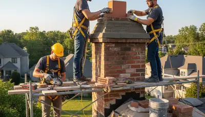 Columbus, OH chimney repair by FX Remodeling & Exteriors for cracked masonry and leak damage