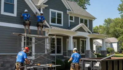 Siding contractor in Columbus, OH installing durable exterior siding on a home