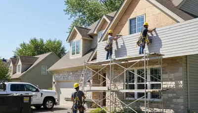 Siding contractor in Columbus, OH installing durable home siding for exterior protection