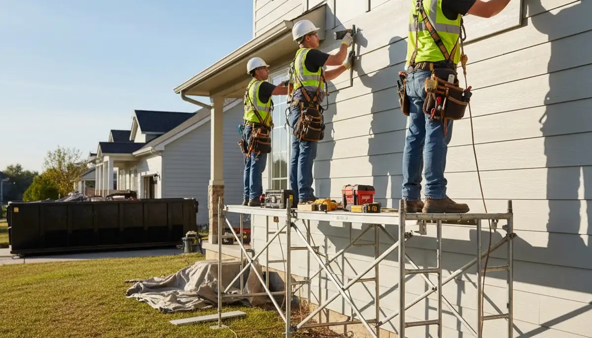 Vinyl siding installation on a Columbus, OH home by FX Remodeling & Exteriors
