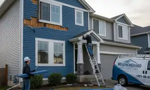 Vinyl siding repair after storm damage for Columbus, OH homes by siding contractors